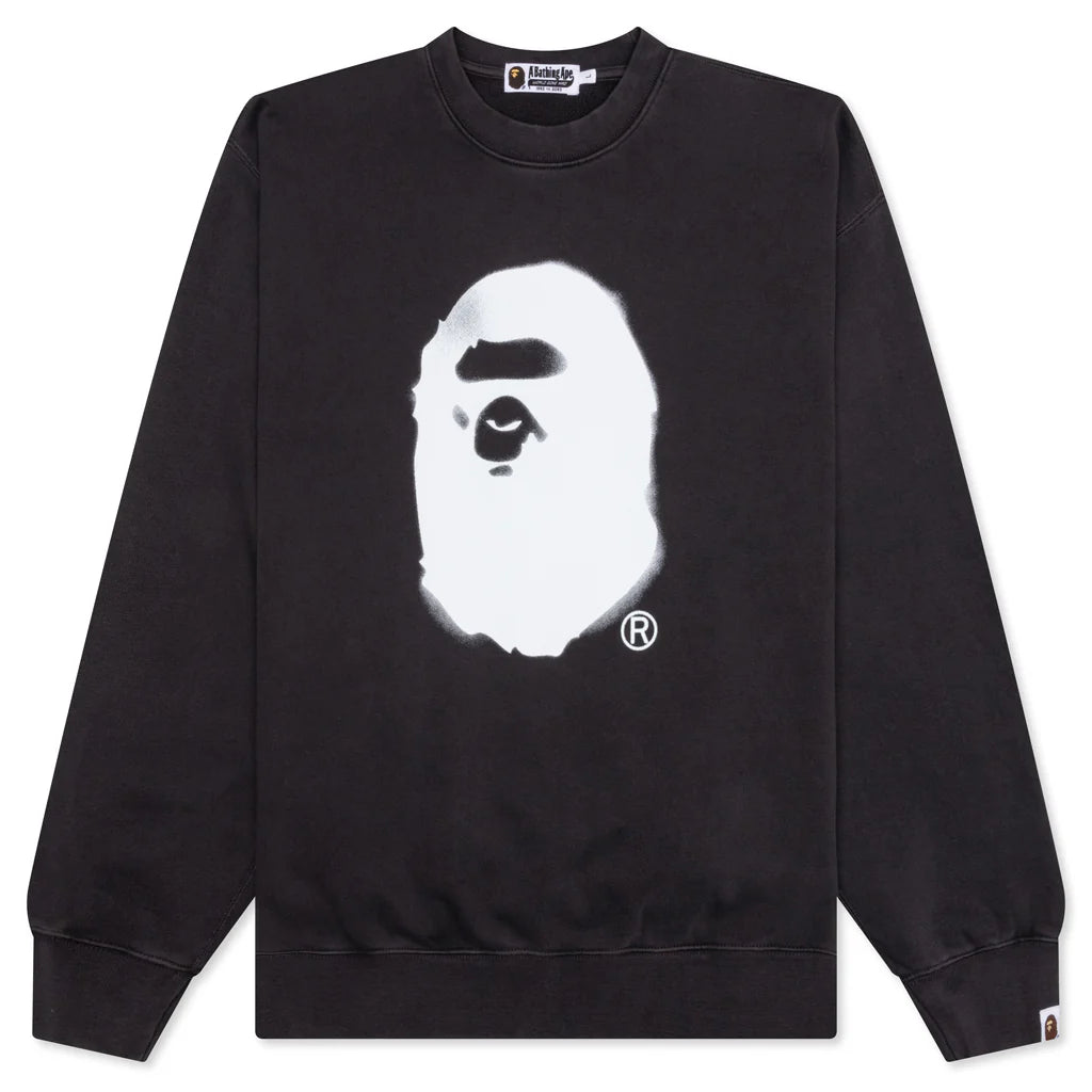 Spray Ape Head Crewneck Black