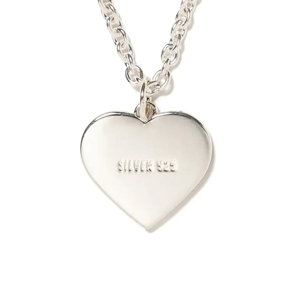 Heart Silver Necklace Black