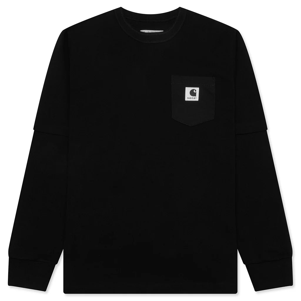 Sacai x Carhartt WIP Cotton Jersey L S T Shirt Black