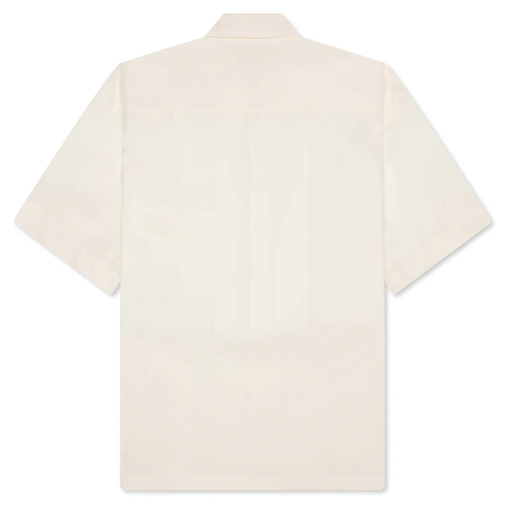 Glass Finish Cotton Poplin Shirt Eggshell