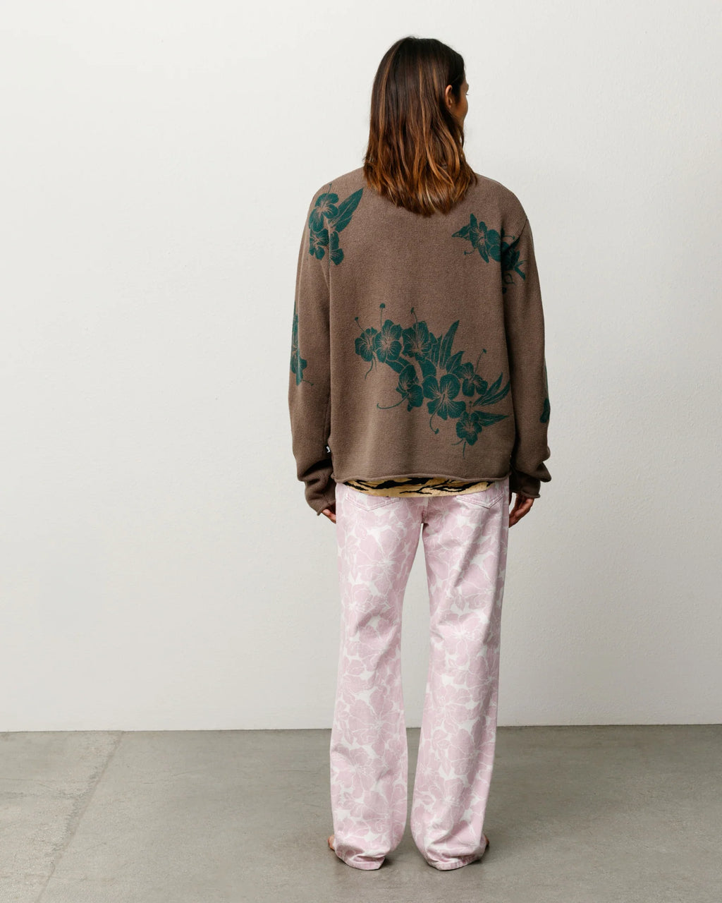 FLORAL ROLL NECK SWEATER