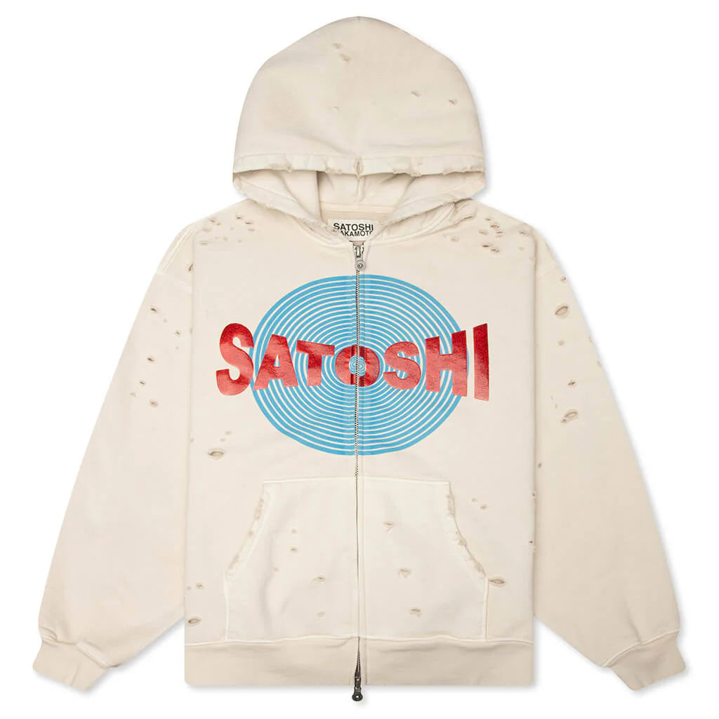 Motoslug Zip Hoodie Vintage White