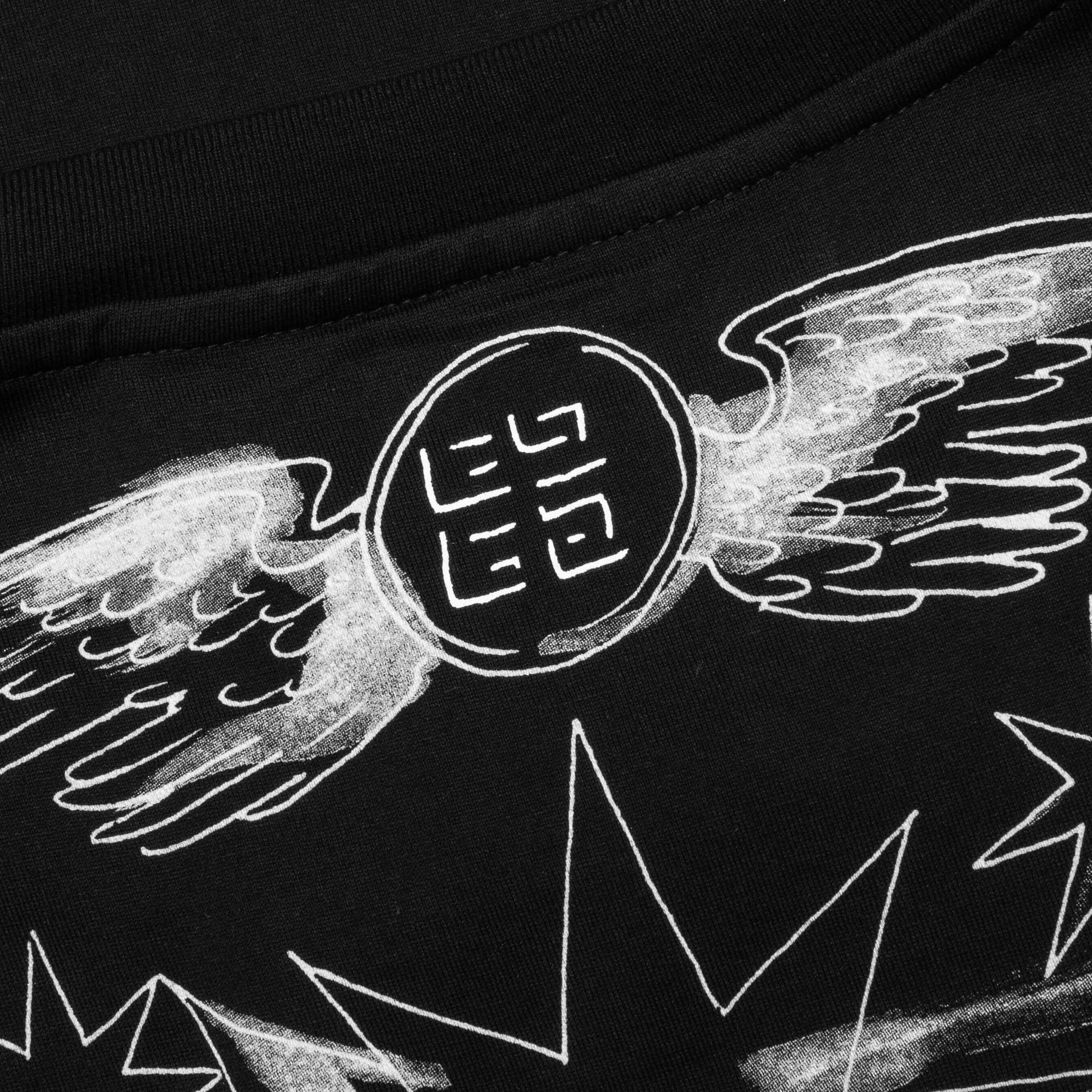 Tarot Print Boxy Fit Long Sleeve T Shirt Black