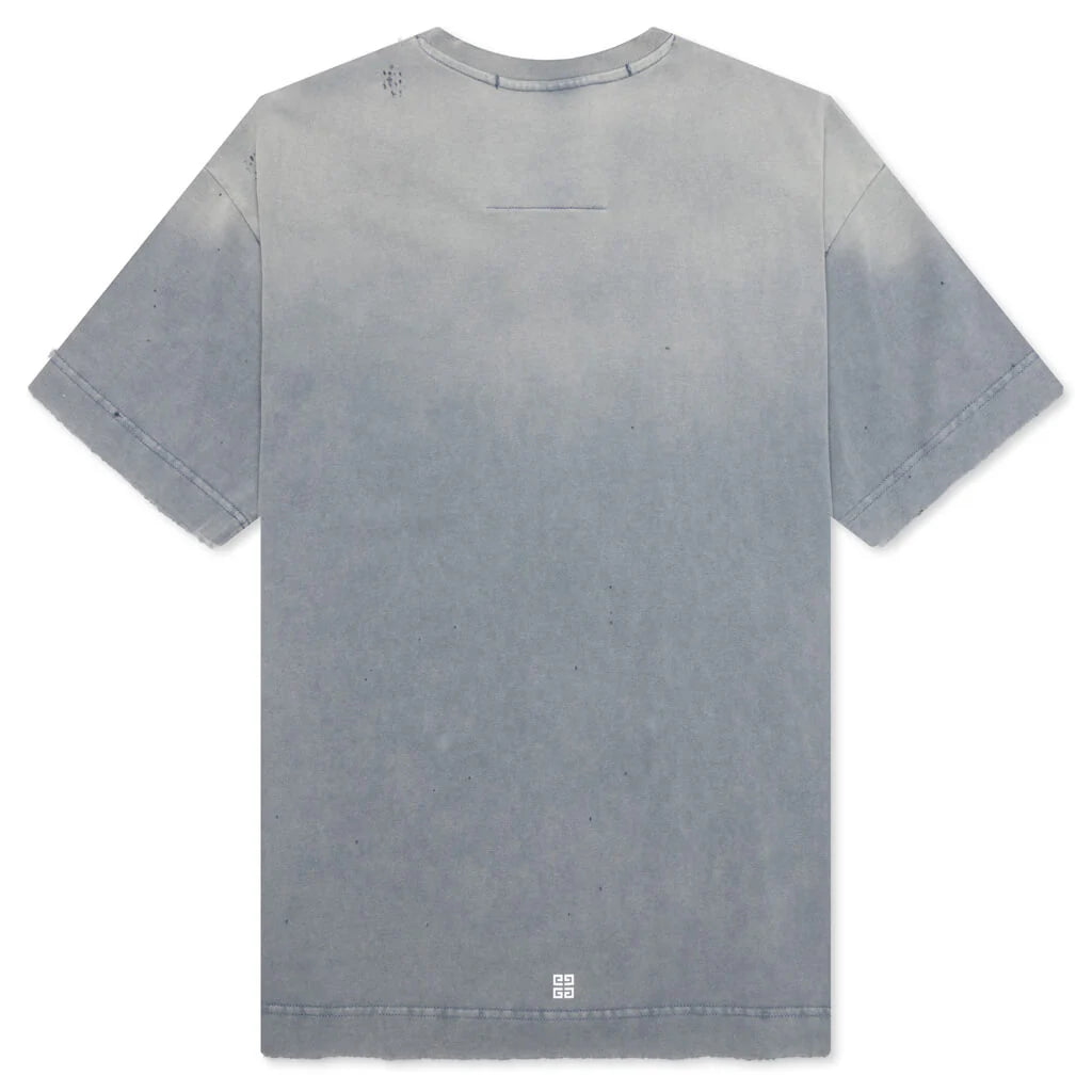 Distressed Logo T Shirt Military Blue