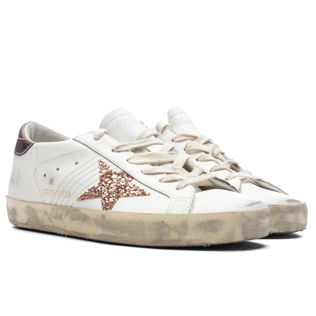 Womens Super Star Leather Sneaker White Peach Antique Rose