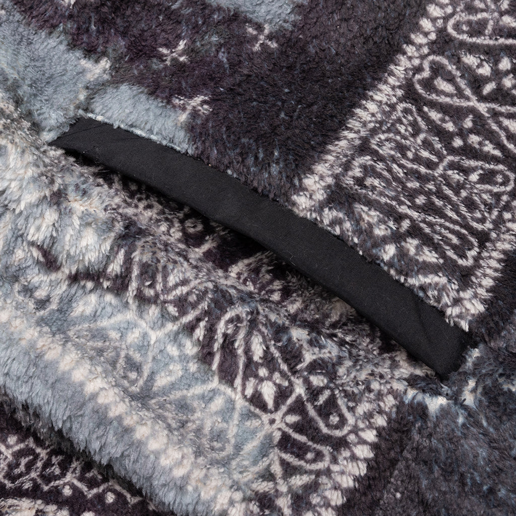 Bandana Pattern Fleece Jacket Black