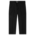 Gabardine Belted Trousers Black