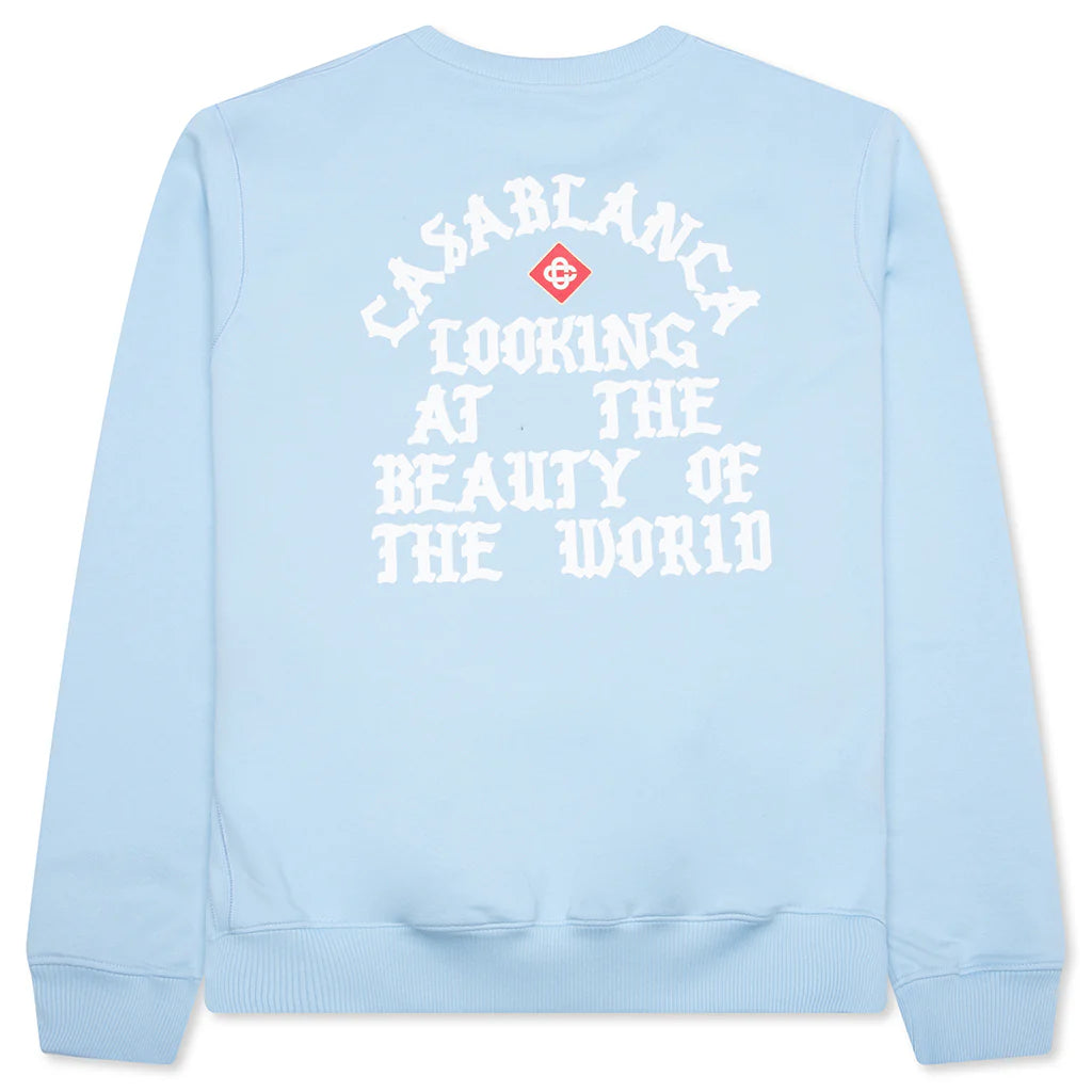 Looking at the Beauty of the World Sweatshirt Pale Blue