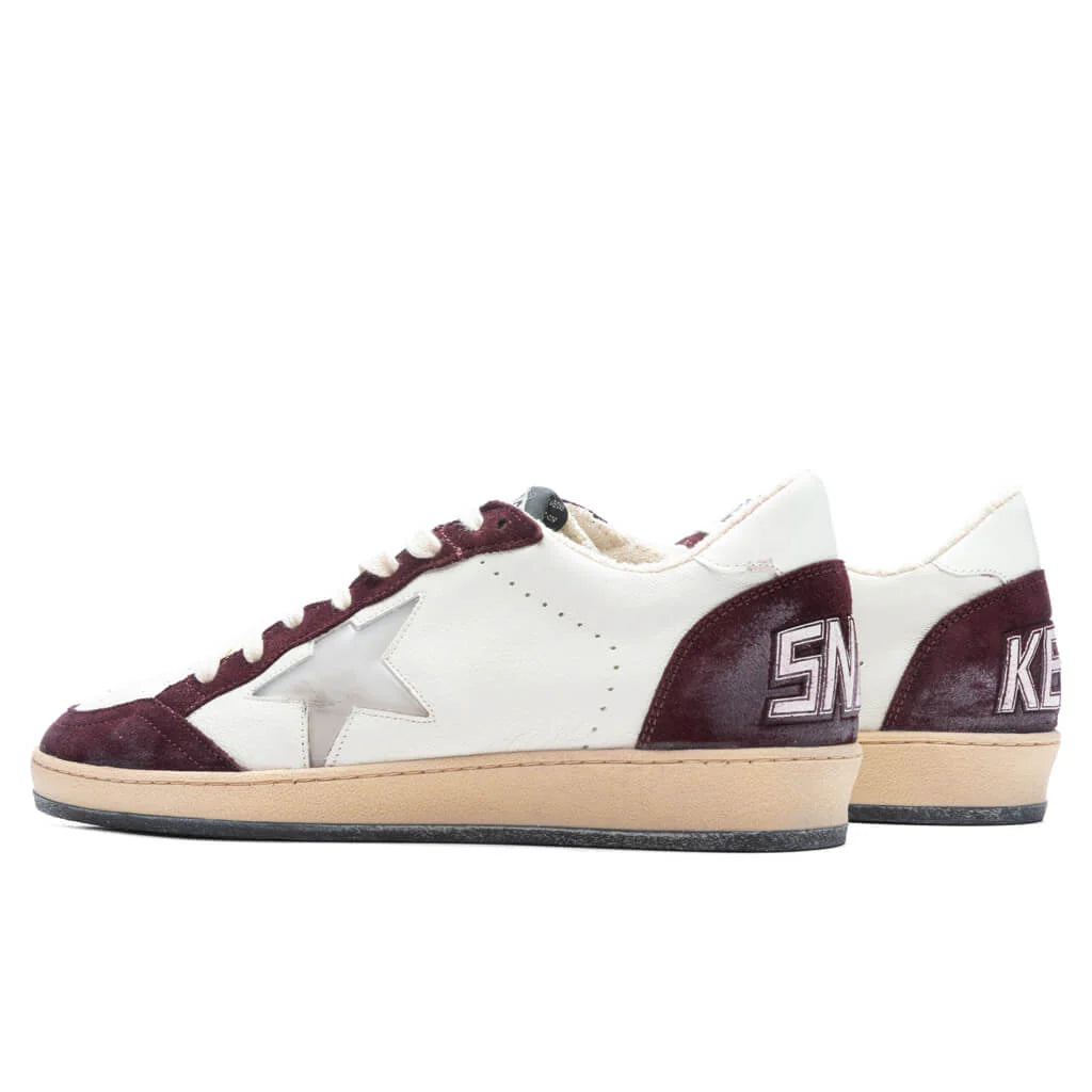 Ball Star Suede Sneaker Red Wine White