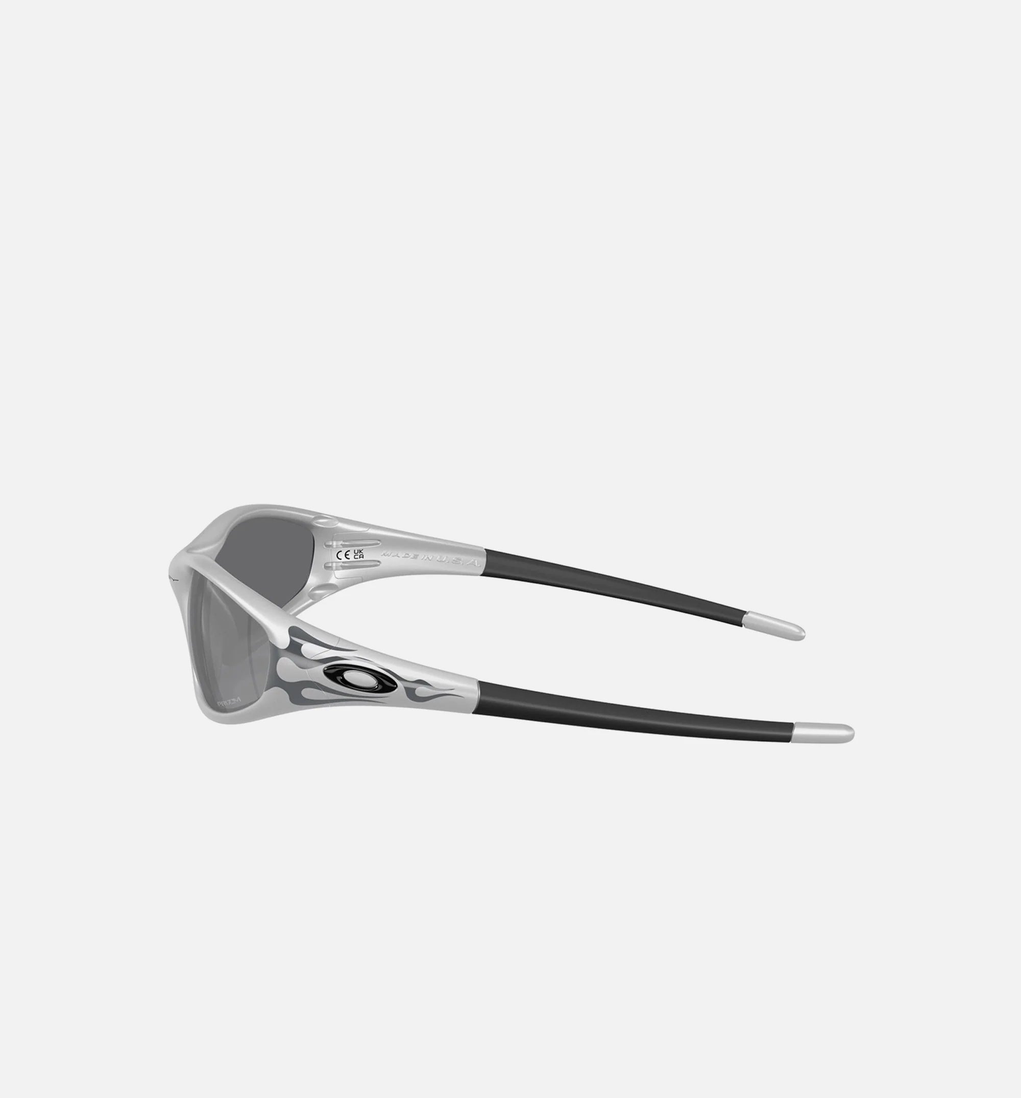 MUZM Straight Jacket 99 Mens Sunglasses Silver Flames Black