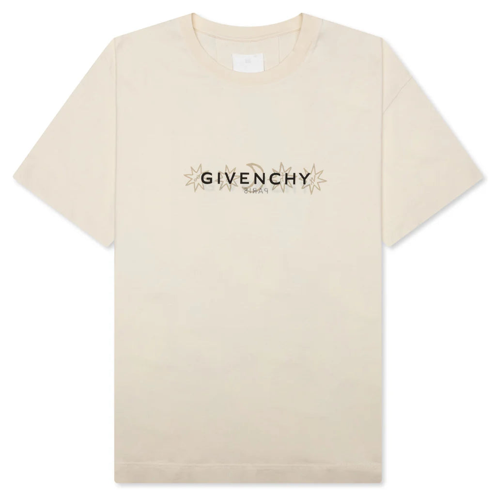 Reverse Cotton with Tarot Print T Shirt Ivory