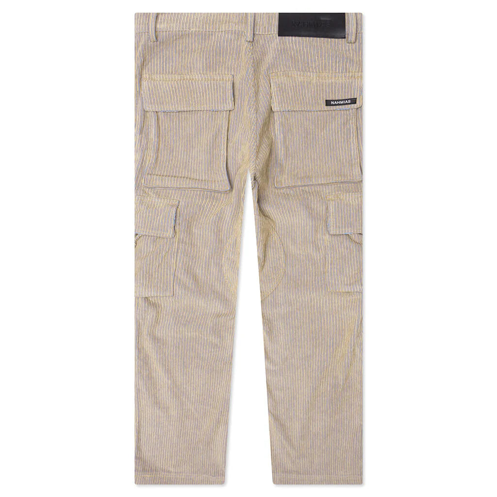 Corduroy Logo Cargo Pants Beige Wash