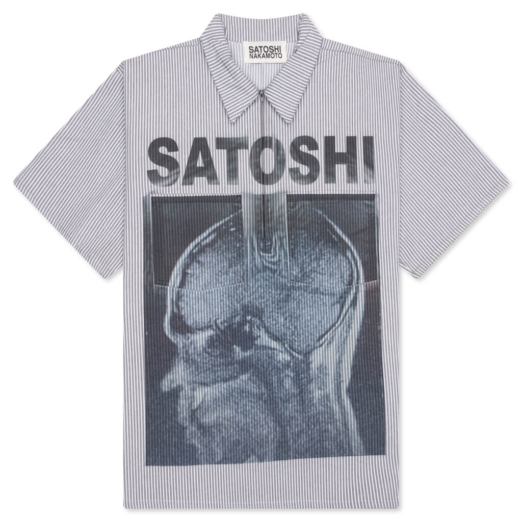 A Lot on My Mind Oversized Workshirt Grey Stripes
