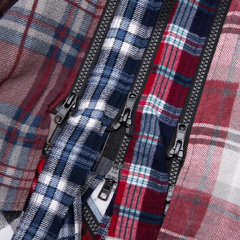 7 Cuts Zipped Wide Shirt Assorted