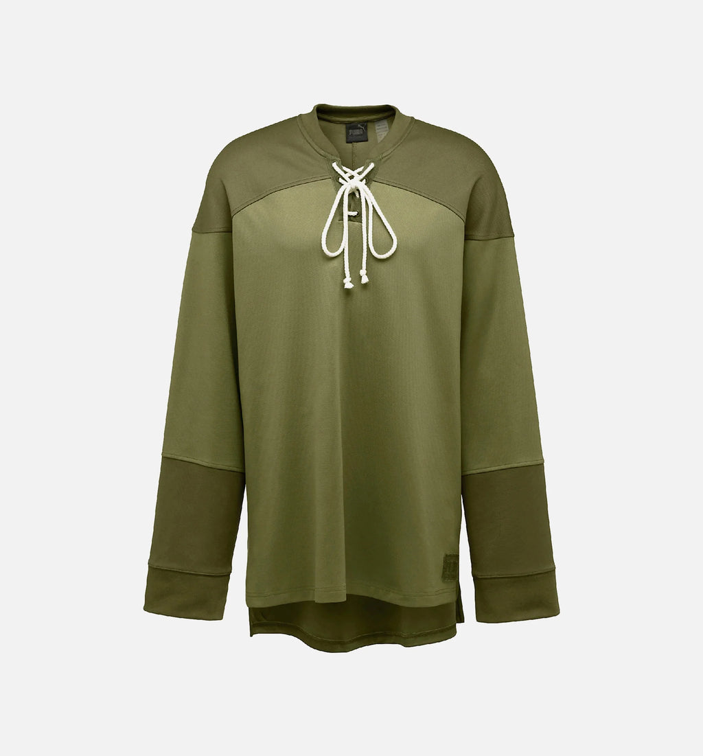 Puma Rihanna Fenty Hockey Tee with Front Lacing Mens Olive Branch