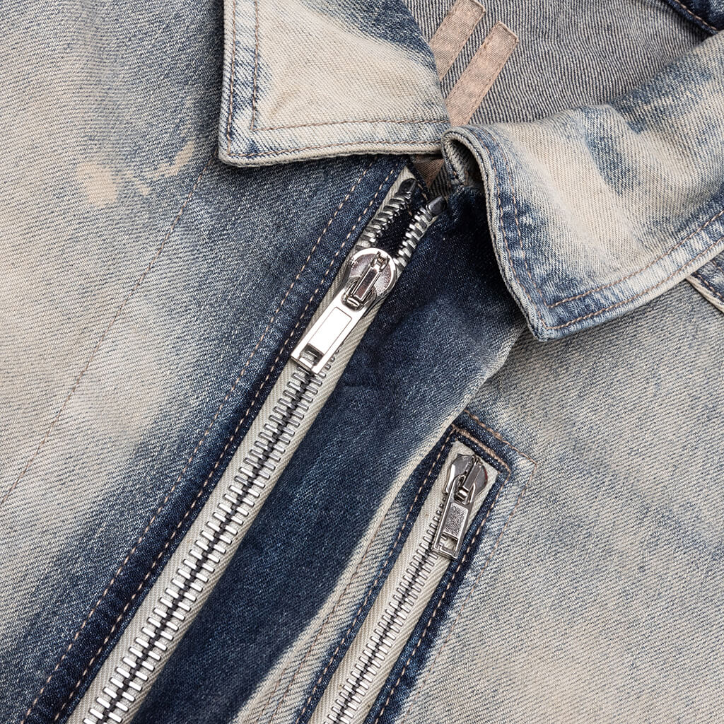 Concealed Zipfront Denim Jacket Mineral Pearl
