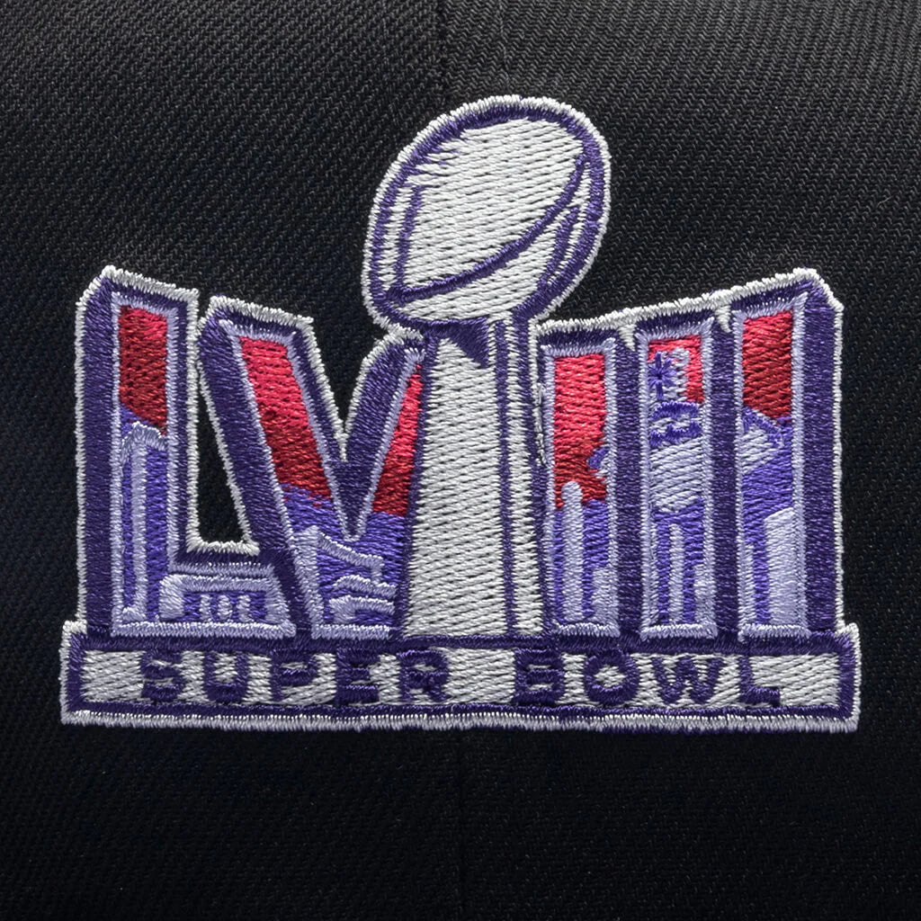 Just Don x Usher Super Bowl LVIII 9FIFTY Snapback Hat Black Purple Python