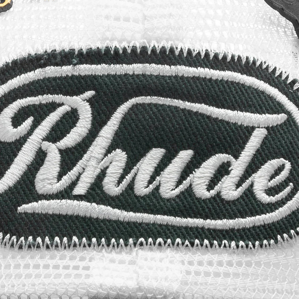 Patch Mesh Trucker Hat Black White
