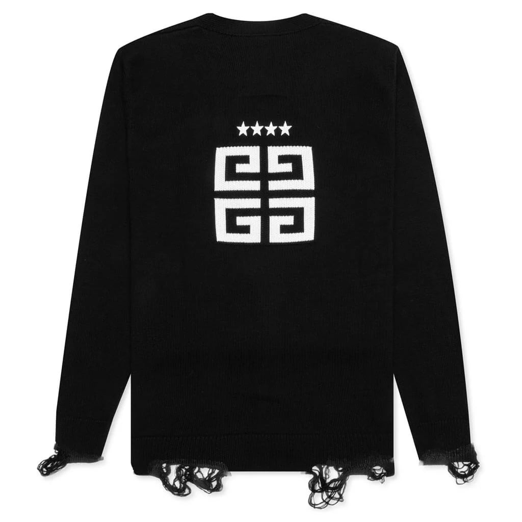 Star Embroidered 4G Logo Cardigan Black White