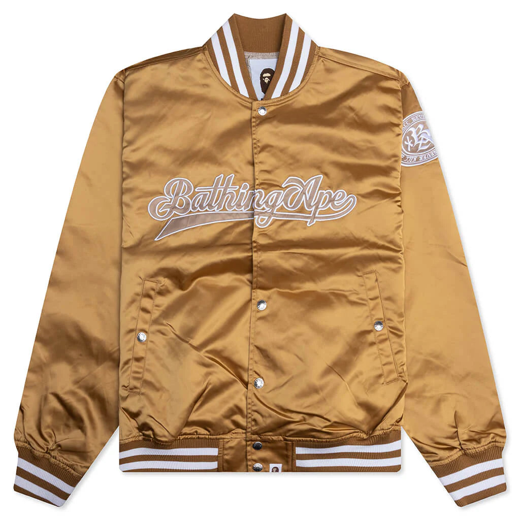 Baseball Varsity Jacket Beige