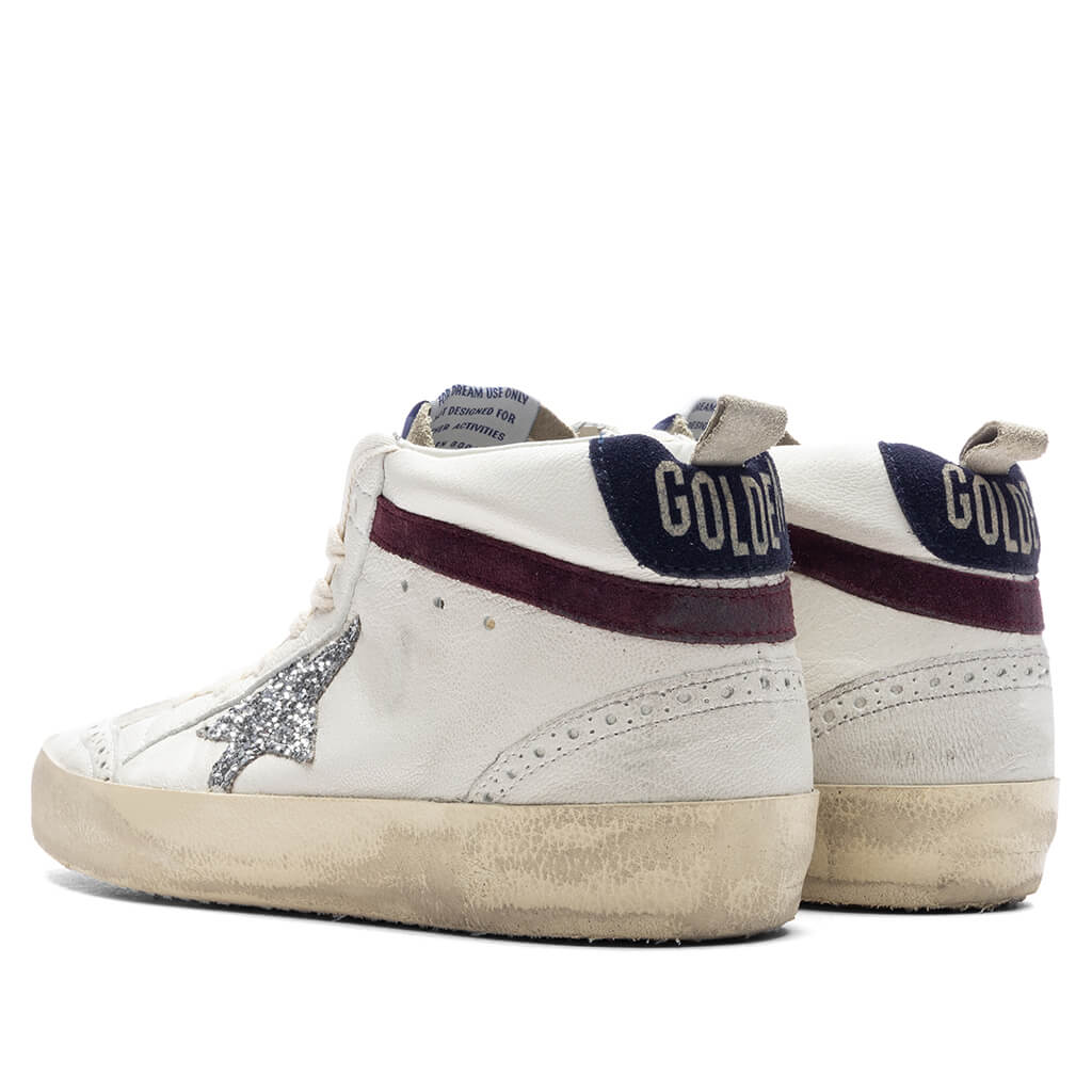 Womens Mid Star White Silver Wine