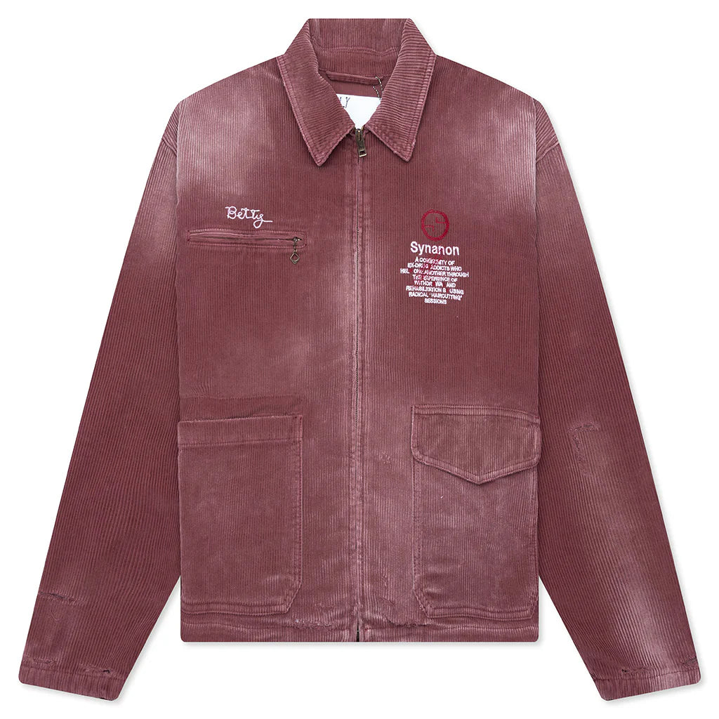 Synanon Cord Work Jacket Burgundy
