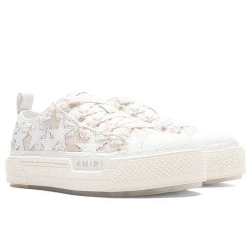 Womens Boucle Stars Court Low Alabaster