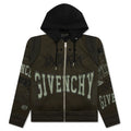 Hooded Varsity Jacket Military Green