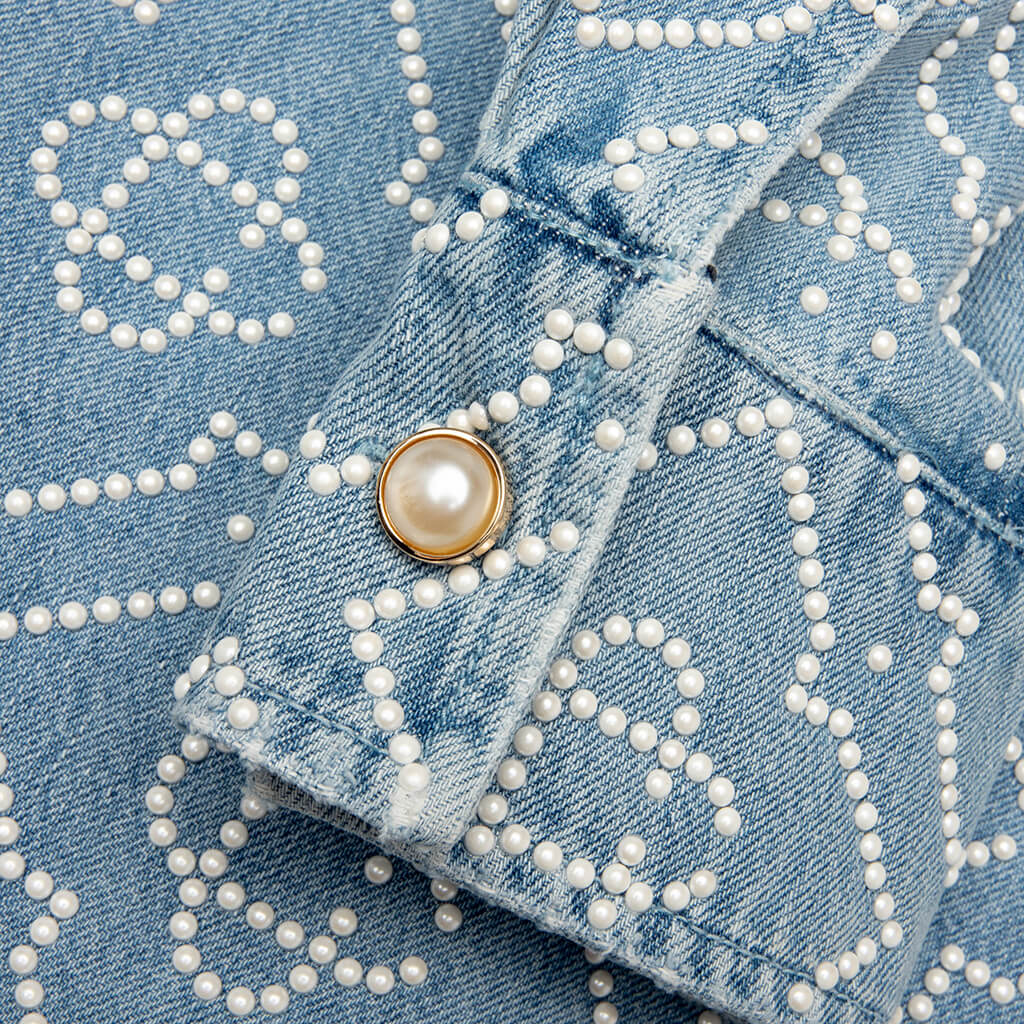 Pearl Monogram Denim Shirt Pearl