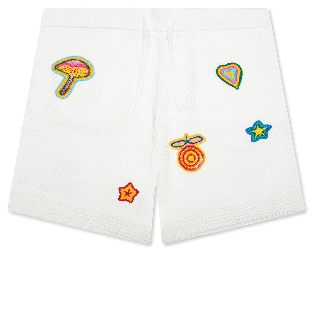 Crochet Shorts With Patches White