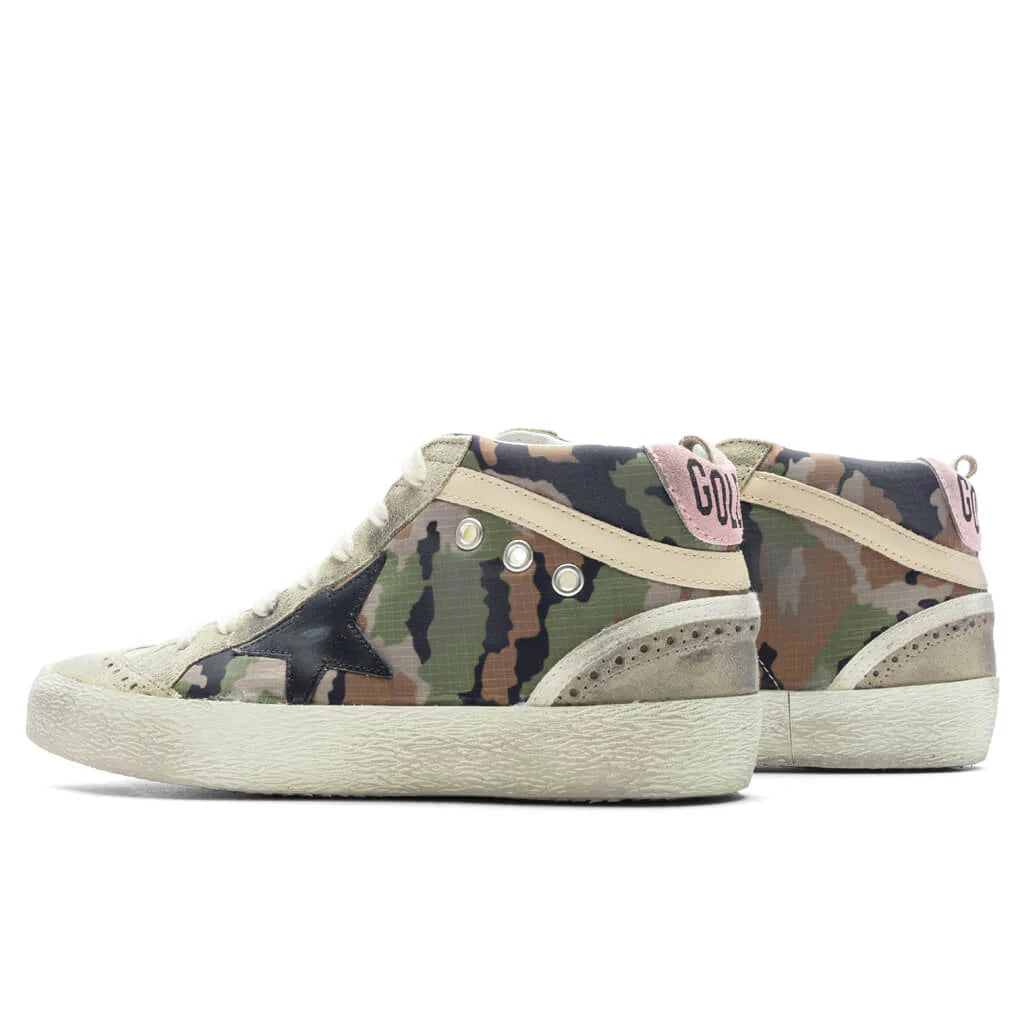 Womens Mid Star Green Camouflage Taupe Black