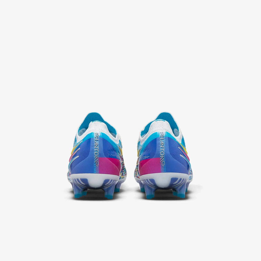 Nike Phantom GT Elite 3D FG Firm Ground Soccer Cleats Chlorine Blue Opti Yellow White Pink Blast