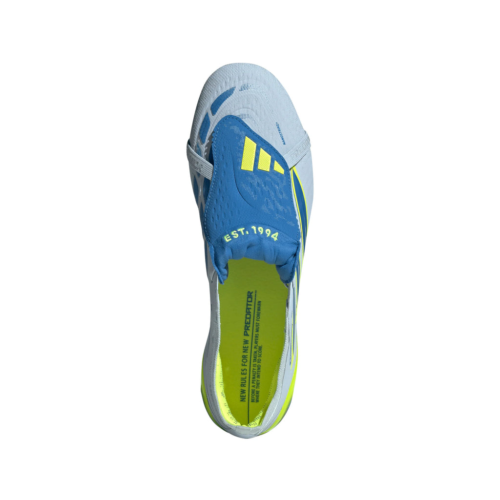adidas Predator Elite Fold Over Tongue FG Firm Ground Mens Soccer Cleats Sky Blue Yellow