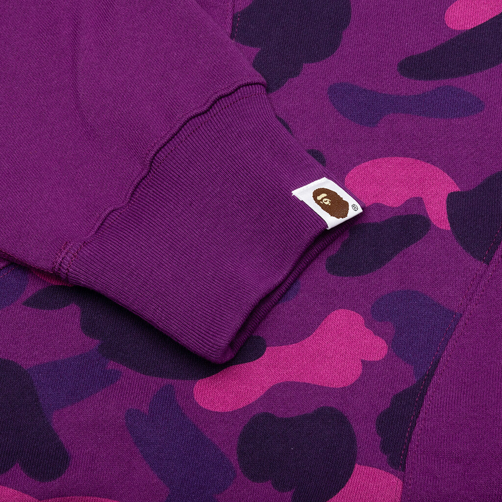 Color Camo College Cutting Relaxed Fit Hoodie Purple