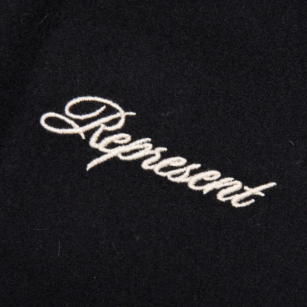 Raglan Varsity Jacket Black