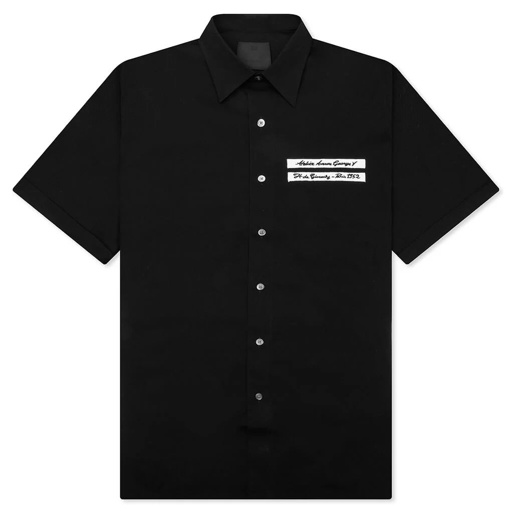 Gros Grain in Poplin Shirt Black