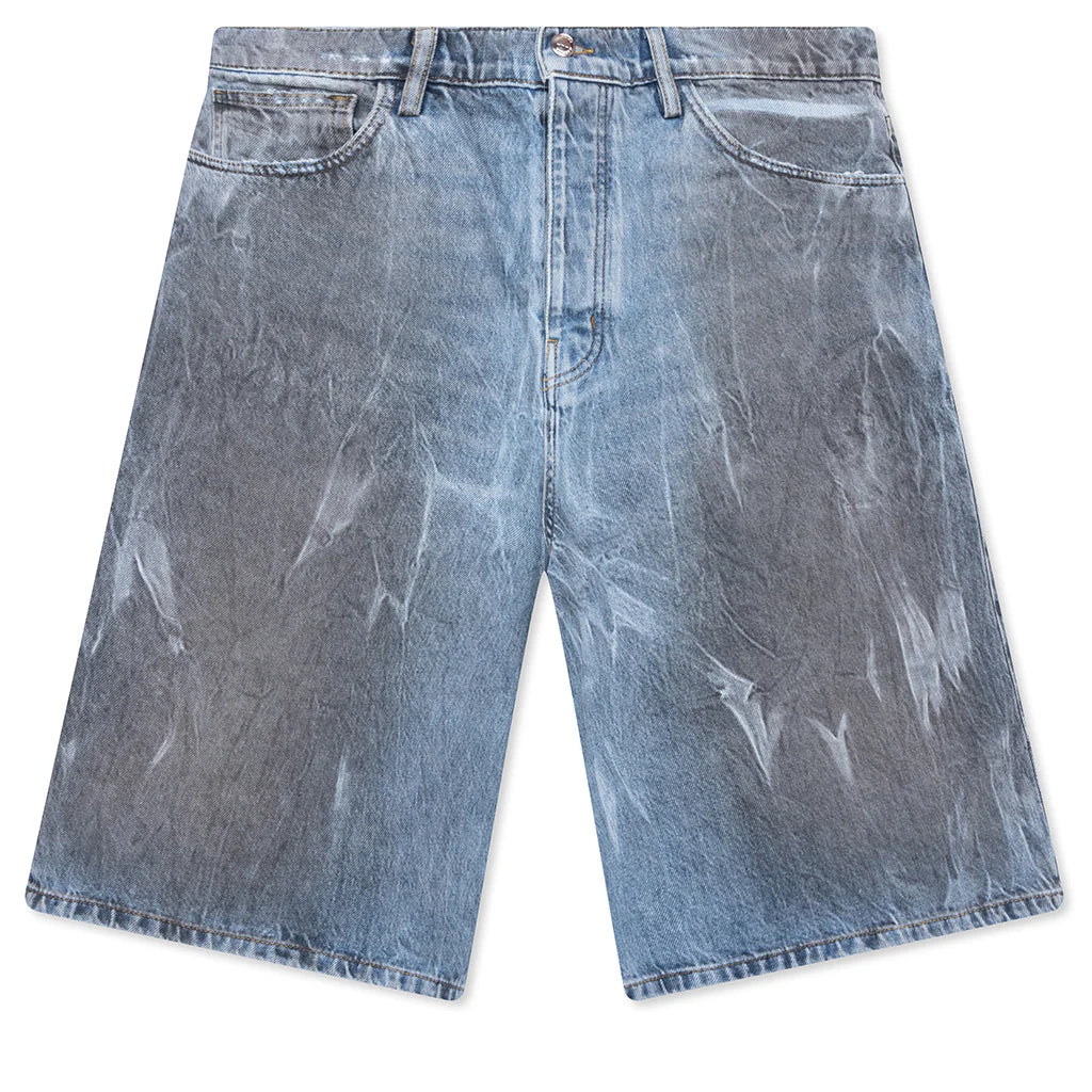 Thrashed Baggy 5 Pocket Shorts Light Wash