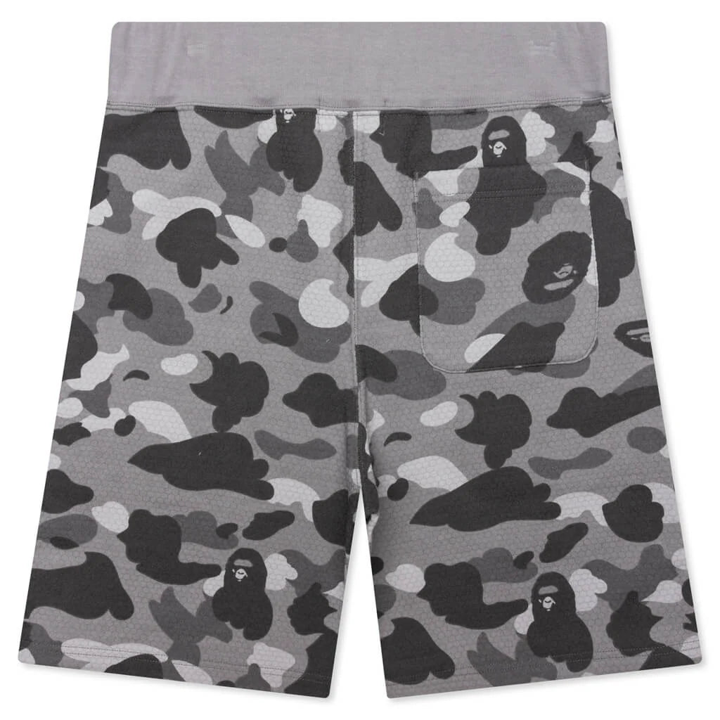 Honeycomb Camo Shark Sweat Shorts Grey