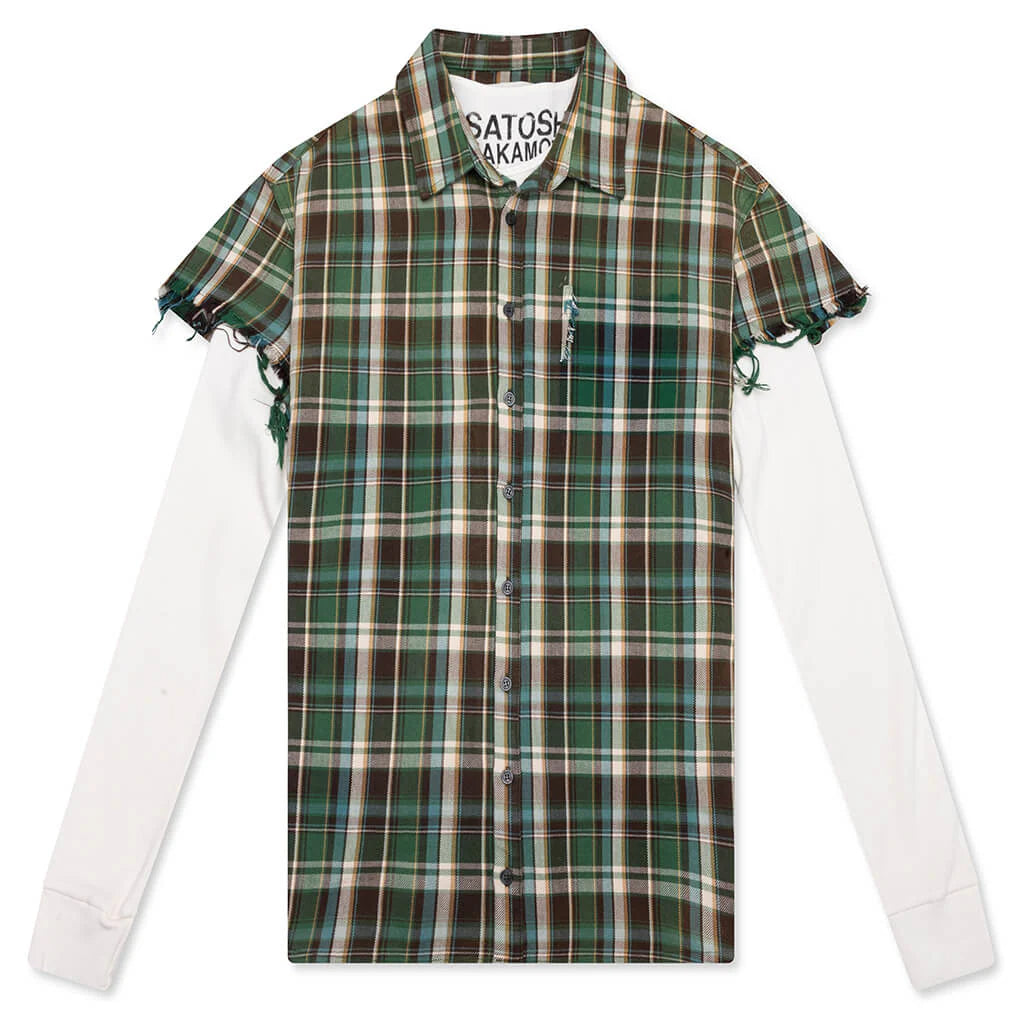 Bender Cut Off Flannel Green Plaid