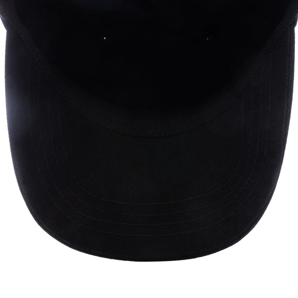 Embroidered Logo Curved Cap Black