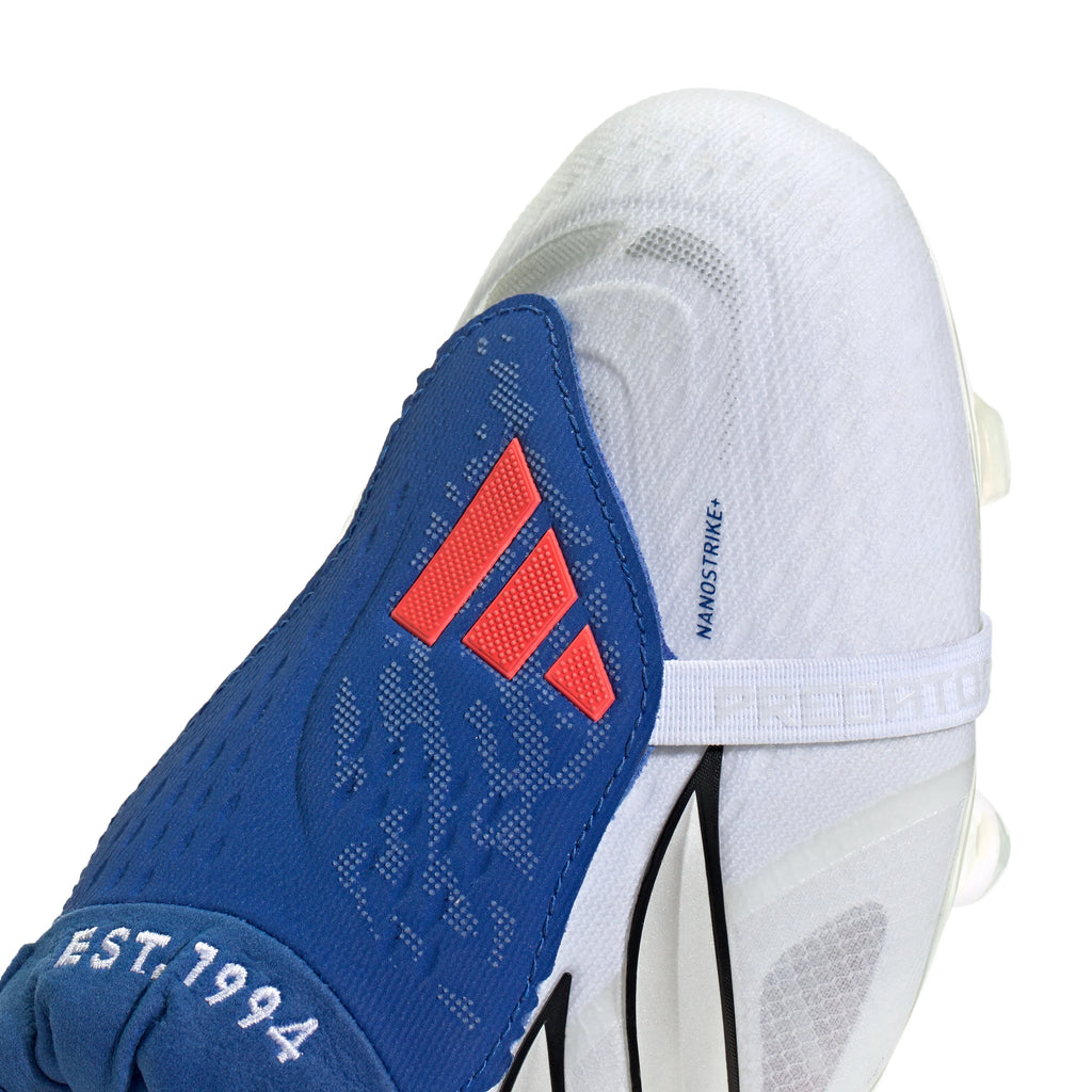 adidas Predator Elite Fold Over Tongue FG Firm Ground Mens Soccer Cleats White Zero Metallic Blue