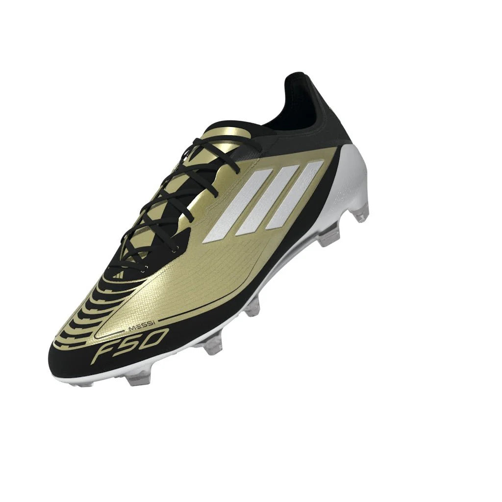 adidas F50 Elite FG Messi Firm Ground Soccer Cleats Gold White Black