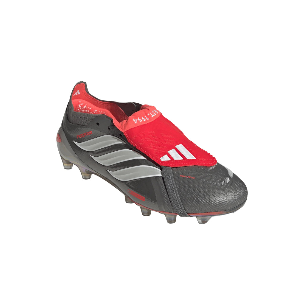 adidas Predator Elite Fold Over Tongue AG Mens Soccer Cleats Grey Red