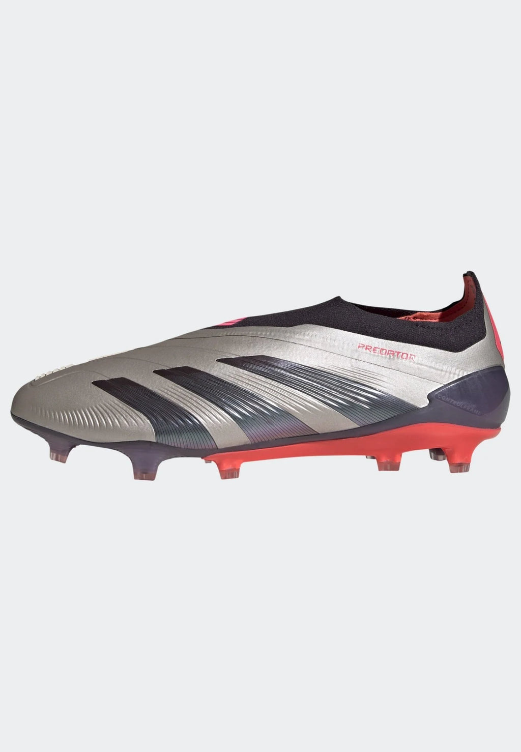 adidas Predator Elite Laceless FG Laceless Firm Ground Soccer Cleats Platin Metallic Black Carbon