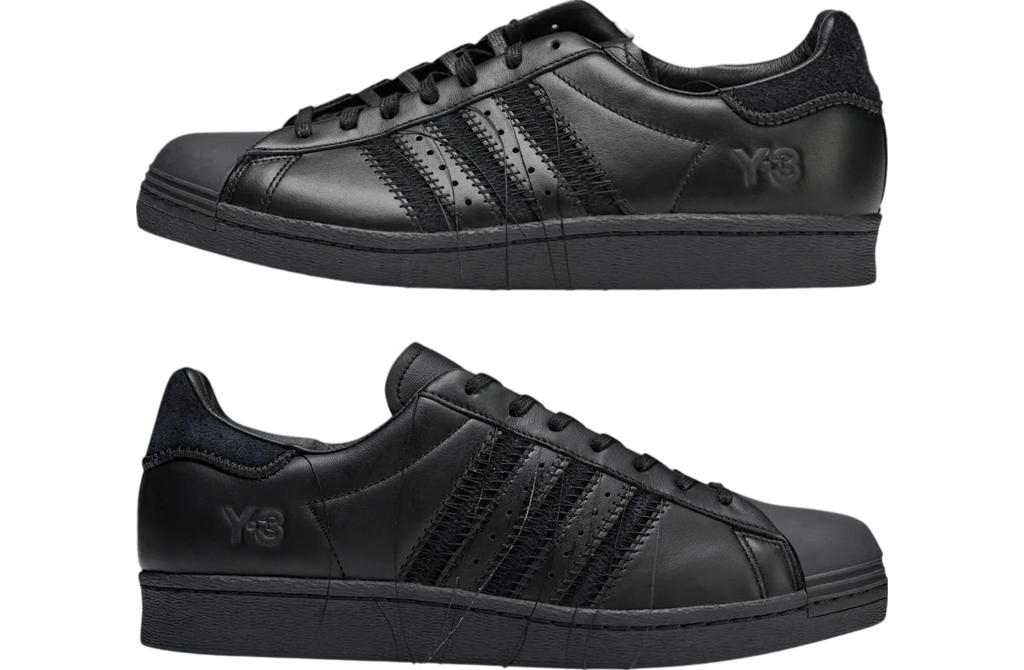 adidas Y 3 Superstar leather low top sneakers Black