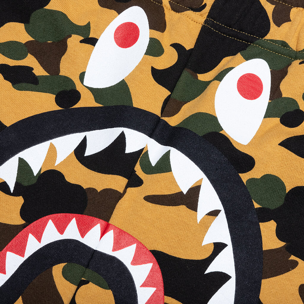 1st Camo Shark Regular Fit Sweat Shorts Yellow