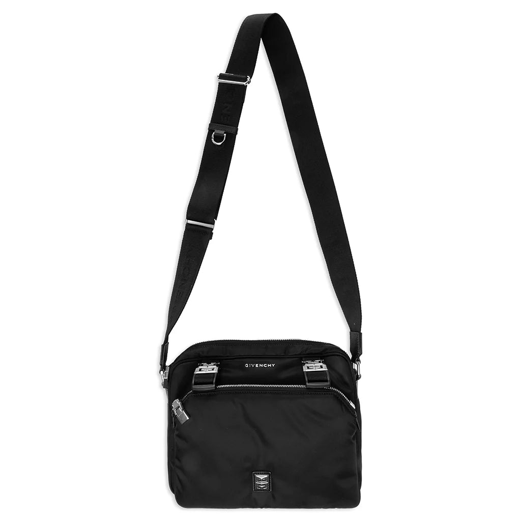 4G Light Double Pouch Messenger Bag Black