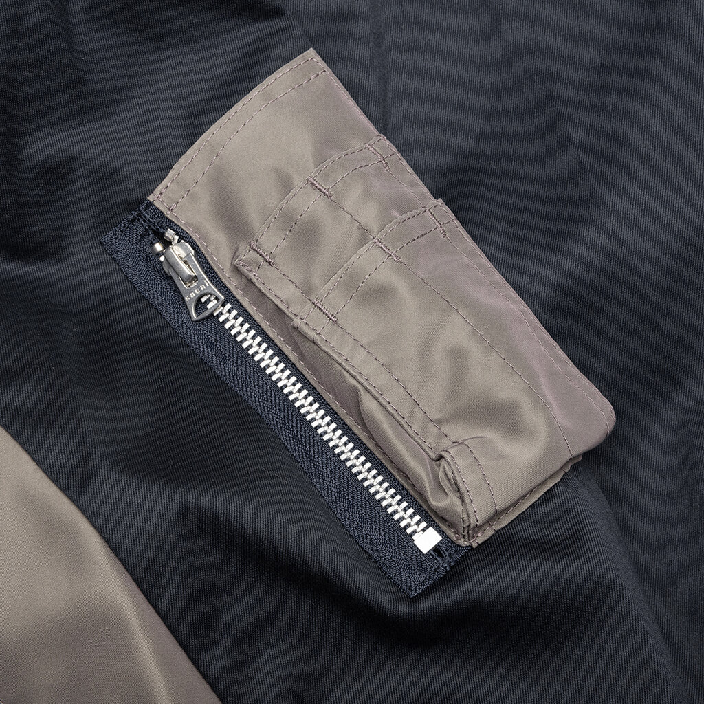 Cotton Chino x Nylon Twill Blouson Navy Taupe