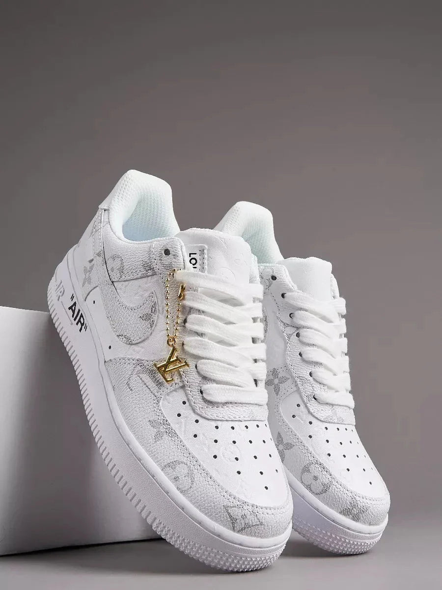 Louis Vuitton x Nike Air Force 1 Frost White Luxe Edition Custom