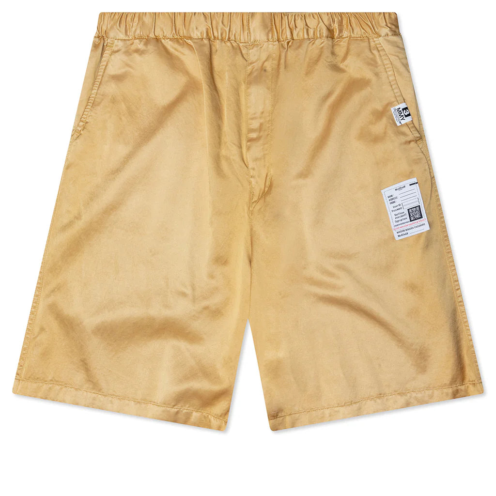 Aged Satin Shorts Yellow